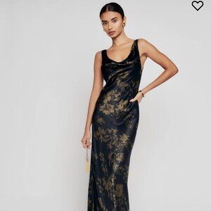 Reformation Annabelle Night Garden Silk Dress Size 8